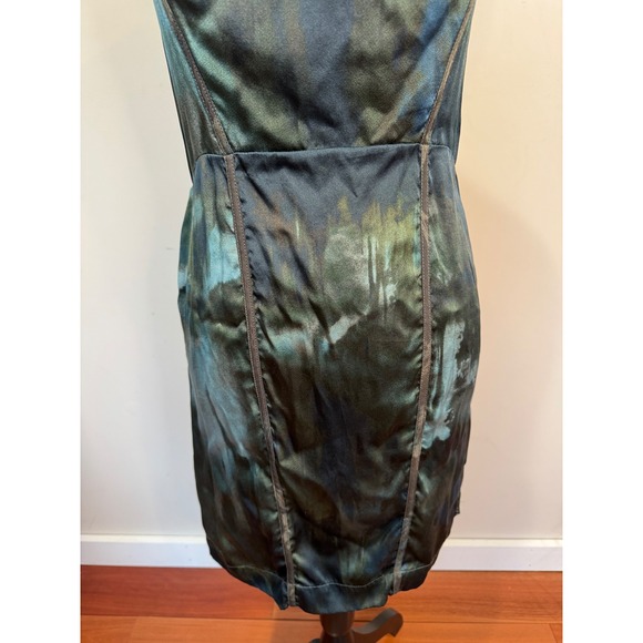 Diesel‎ Black Gold Label Silk Racerback Mini Dress Sz XS Oil Slick Tie Dye - Picture 3 of 9